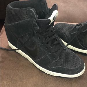 Black High top Nike Wedge Sneaker
